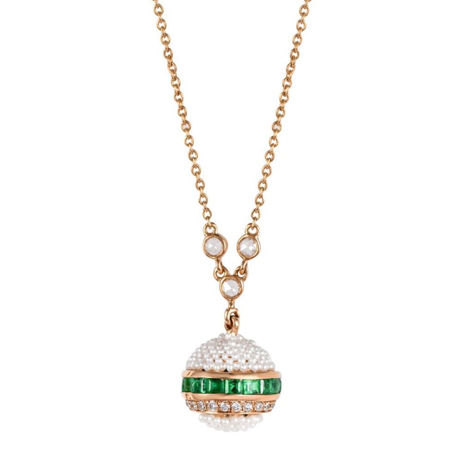 Jewelry Moksh | Bombay Round Necklace - Square Emerald