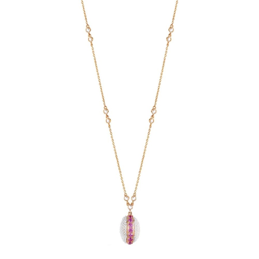 Jewelry Moksh | Bombay Oval Necklace - Pink Sapphire