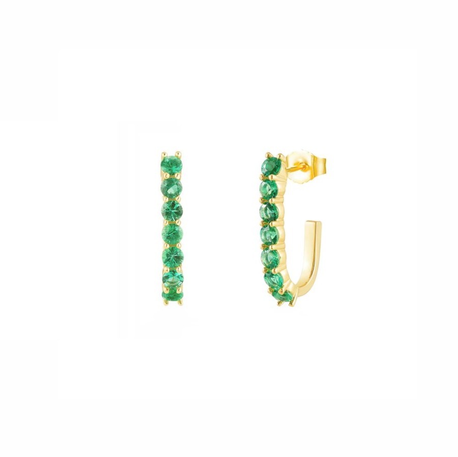 Jewelry Carbon & Hyde | Sparkler Pin Earrings - Emerald