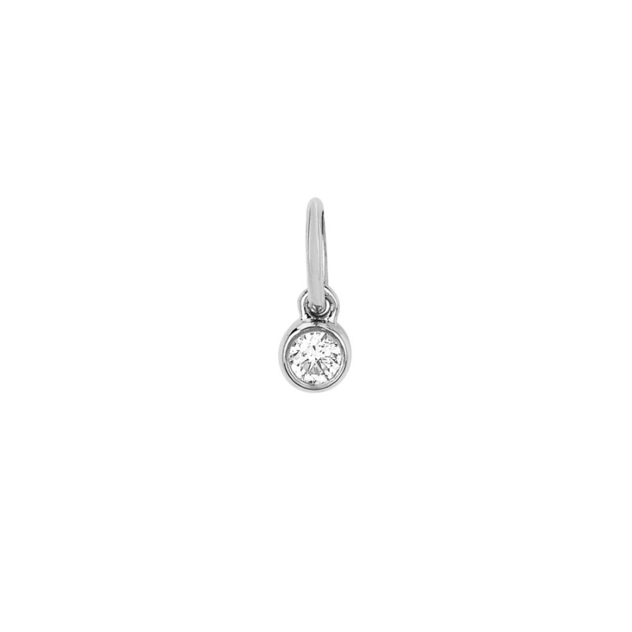 Jewelry EF Collection | Diamond Bezel Pendant - White Gold