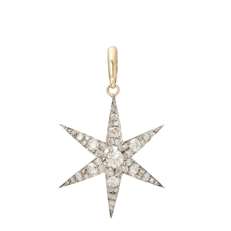 Jewelry Jenna Blake | Vintage Diamond Star Charm - White Gold