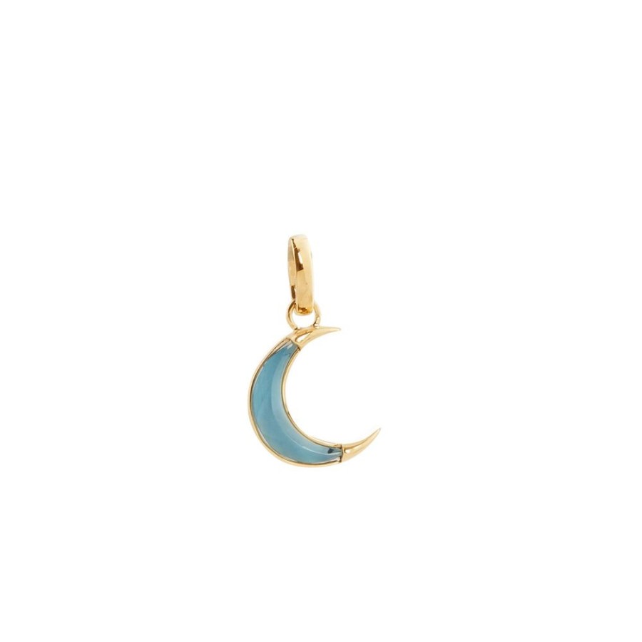 Jewelry Foundrae | Crescent Karma Medallion - Blue Topaz