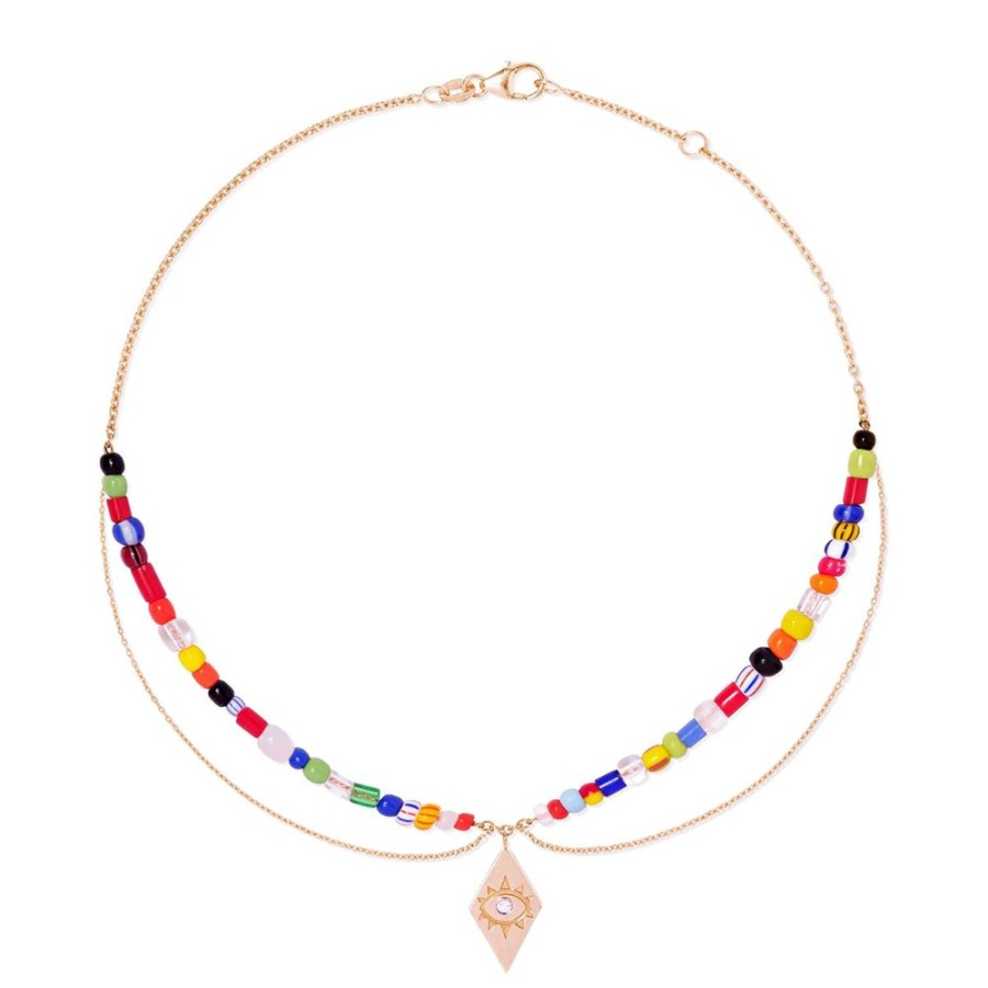 Jewelry Diane Kordas | Beaded Evil Eye Charm Anklet