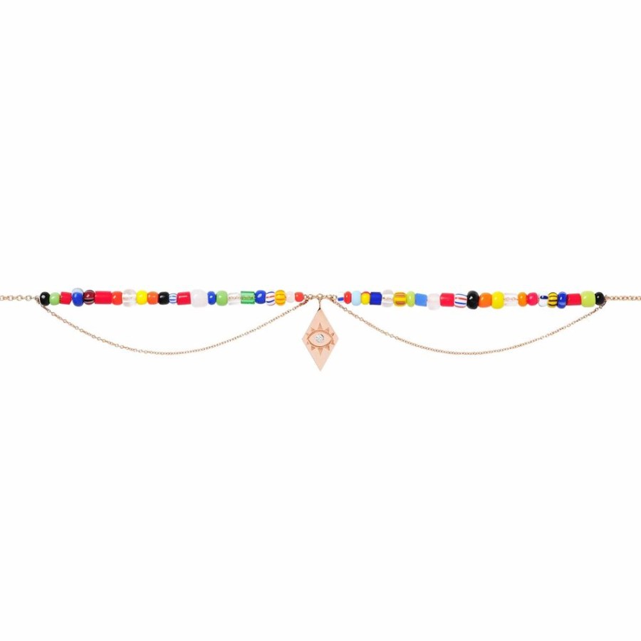 Jewelry Diane Kordas | Beaded Evil Eye Charm Anklet