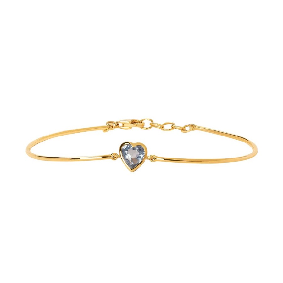 Jewelry YI Collection | Heart Bangle - Sapphire