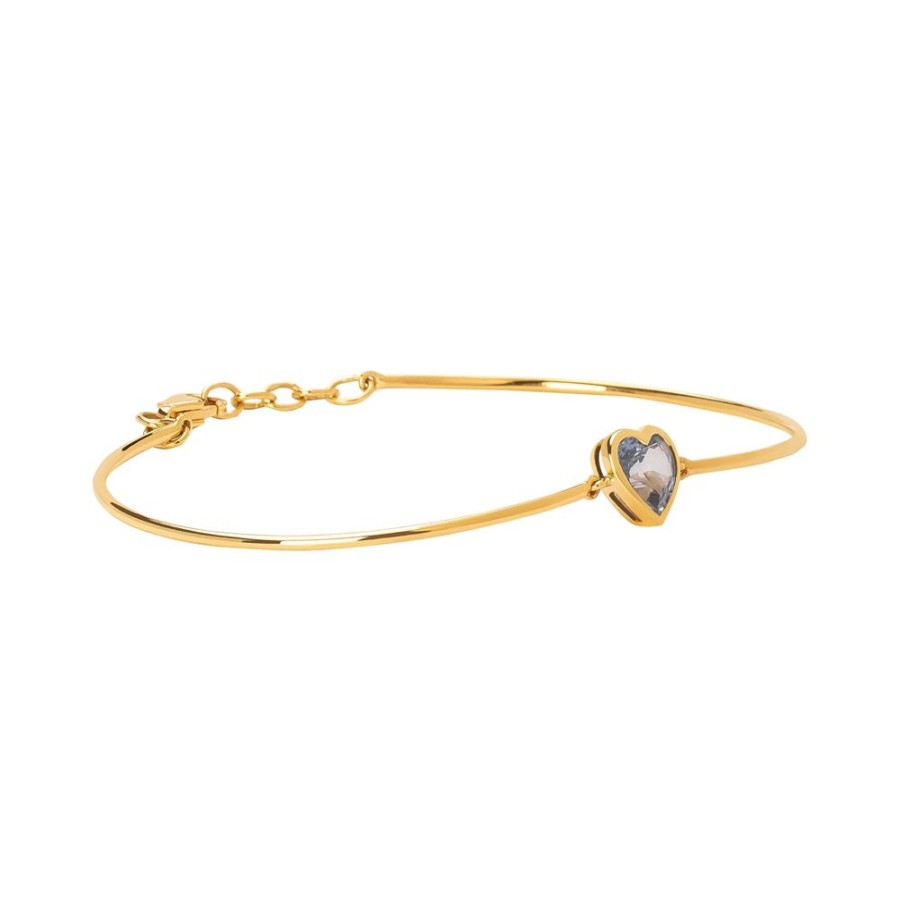 Jewelry YI Collection | Heart Bangle - Sapphire