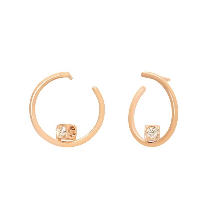 Jewelry Dinh Van | Le Cube Diamant Hoops - Rose Gold