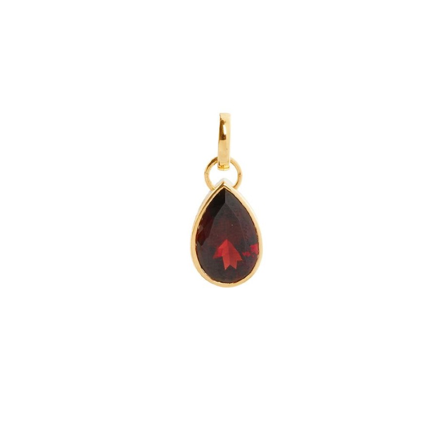 Jewelry Foundrae | Small Forever & Always A Pair Pear Pendant - Garnet