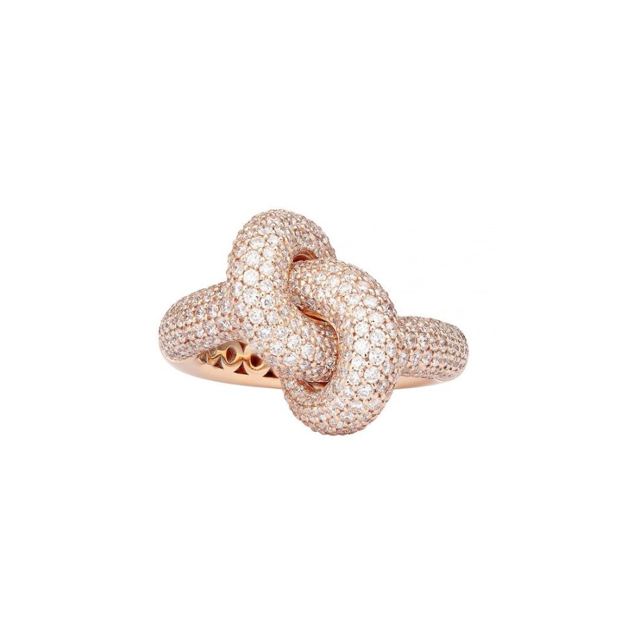 Jewelry Engelbert | Loose Knot Diamond Ring - Rose Gold