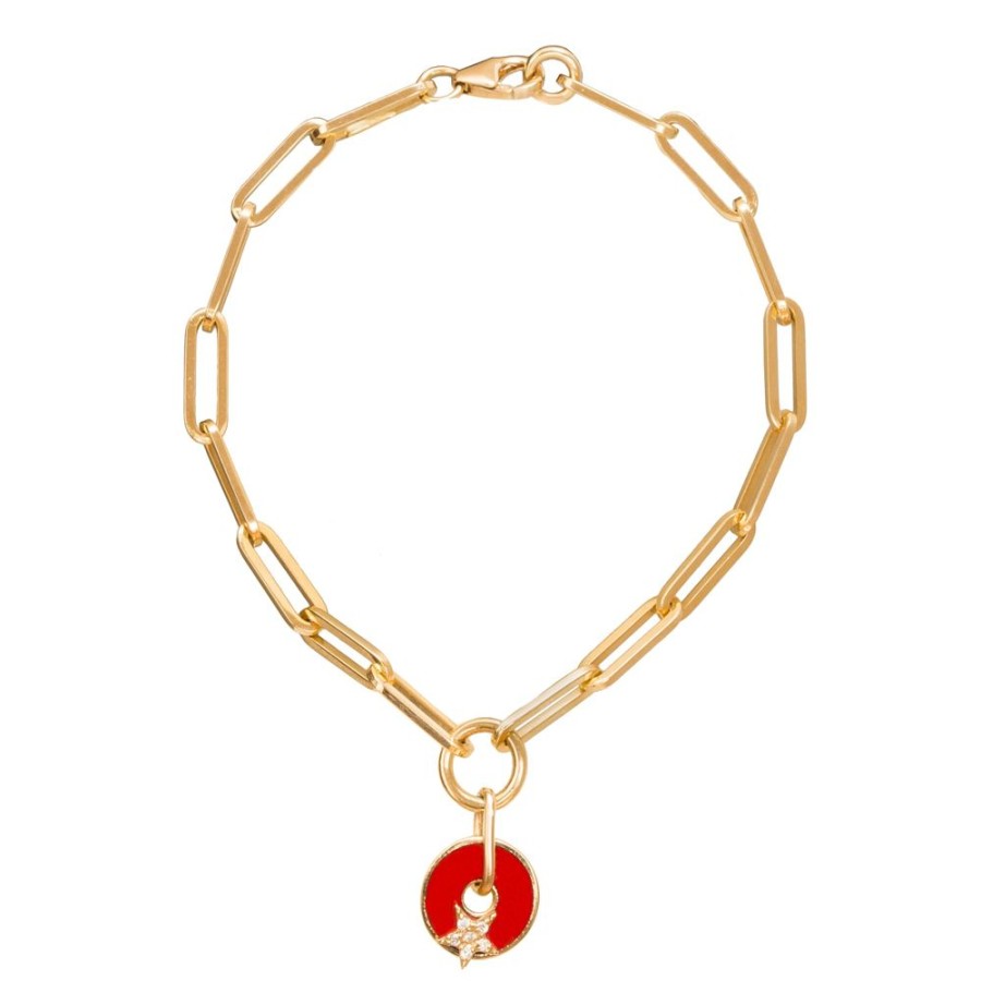 Jewelry Foundrae | Classic Fob Clip Bracelet - Red Star