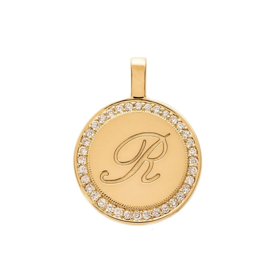 Jewelry Sethi Couture | P.S. Large Round Diamond Charm - Yellow Gold