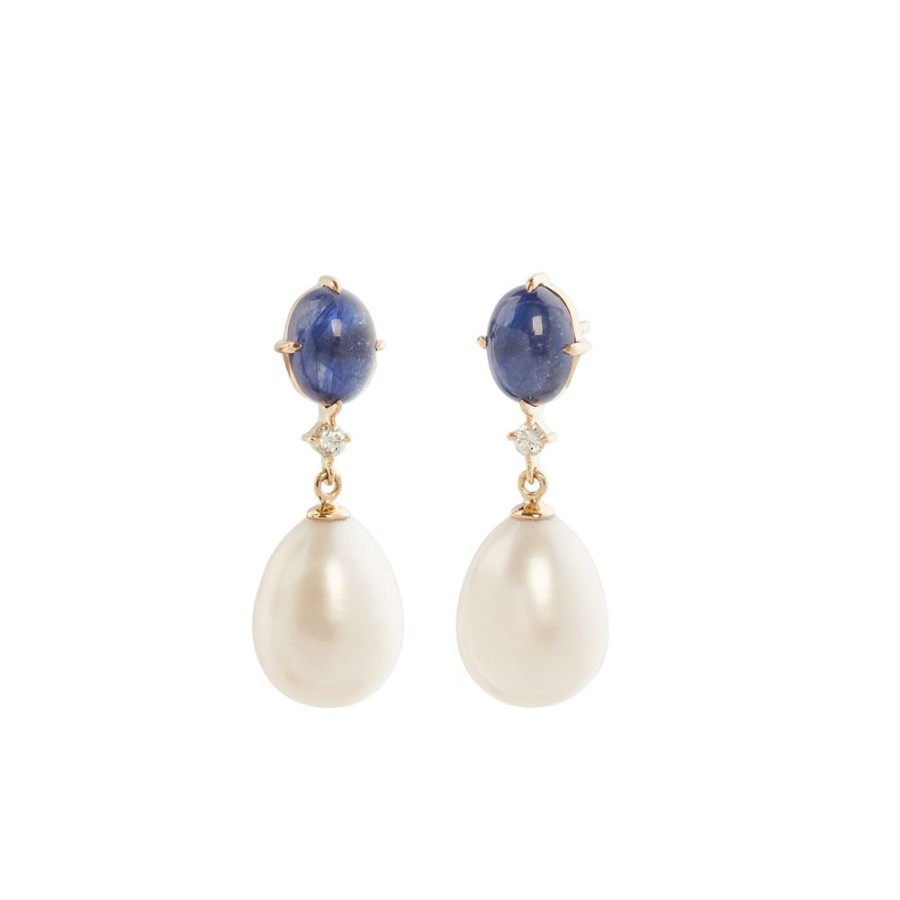 Jewelry YI Collection | Royal Sapphire And Pearl Earrings