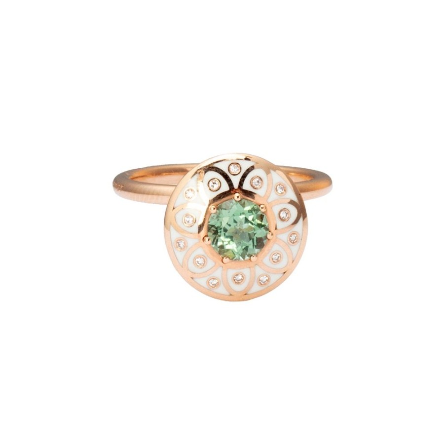 Jewelry Selim Mouzannar | Tourmaline And Diamond Ring - Ivory Enamel