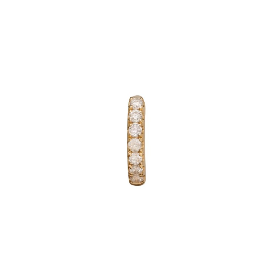 Jewelry Trouver | Half Paved Huggie 5Mm - Yellow Gold