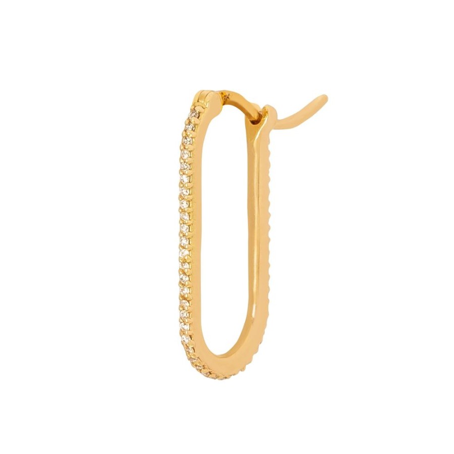 Jewelry Foundrae | Pave Fob Base Earring - Gold