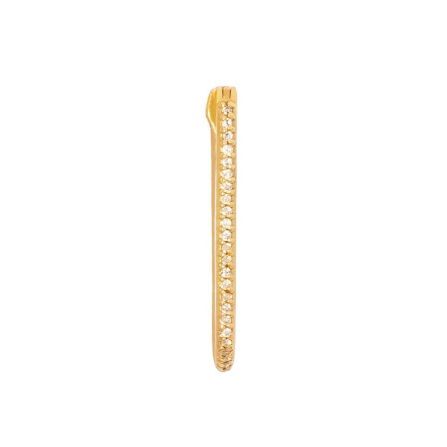 Jewelry Foundrae | Pave Fob Base Earring - Gold