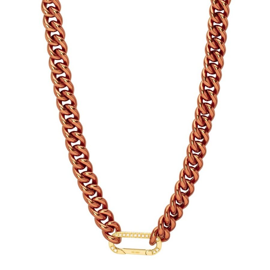 Jewelry DARKAI | Cuban Link Necklace - Caramel & Yellow Gold