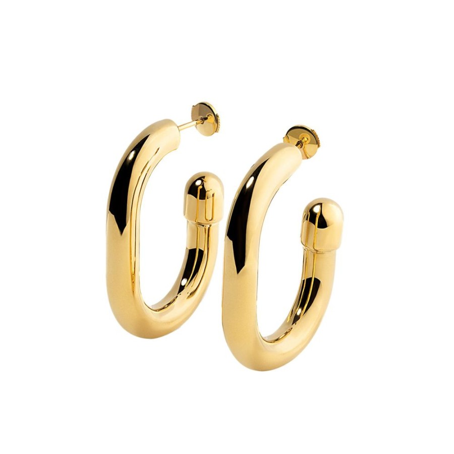 Jewelry Elior | Large Extrusion Pill Thick Hoop Earrings