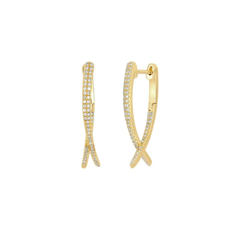 Jewelry EF Collection | Loop Hoop Earrings - Yellow Gold