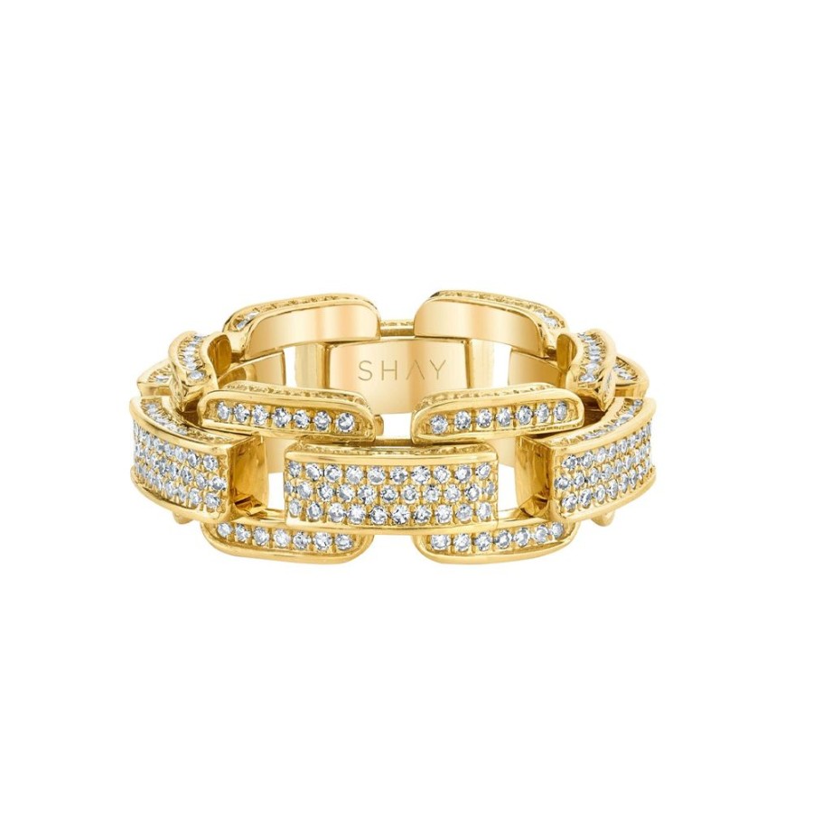 Jewelry SHAY | Deco Link Ring - Yellow Gold