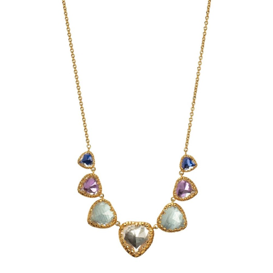 Jewelry Larkspur & Hawk | Valentina 'I Love Ny' Seven Stone Necklace - Blue