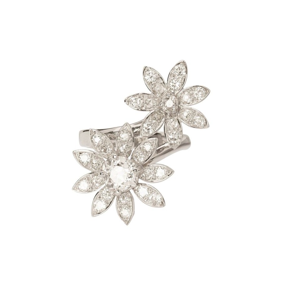 Jewelry Antique & Vintage Jewelry | Bypass Flower Diamond Ring