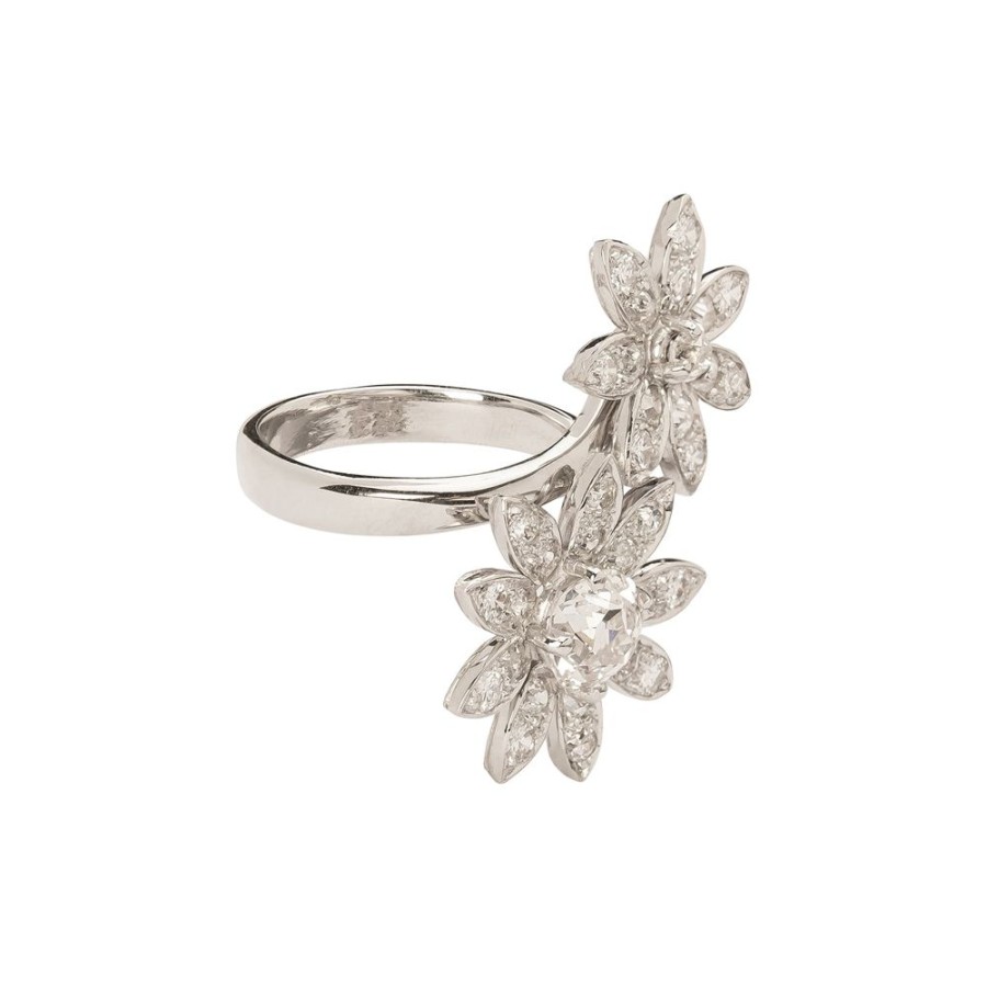 Jewelry Antique & Vintage Jewelry | Bypass Flower Diamond Ring