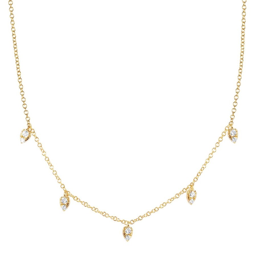 Jewelry EF Collection | Mini Teardrop Choker Necklace - Yellow Gold