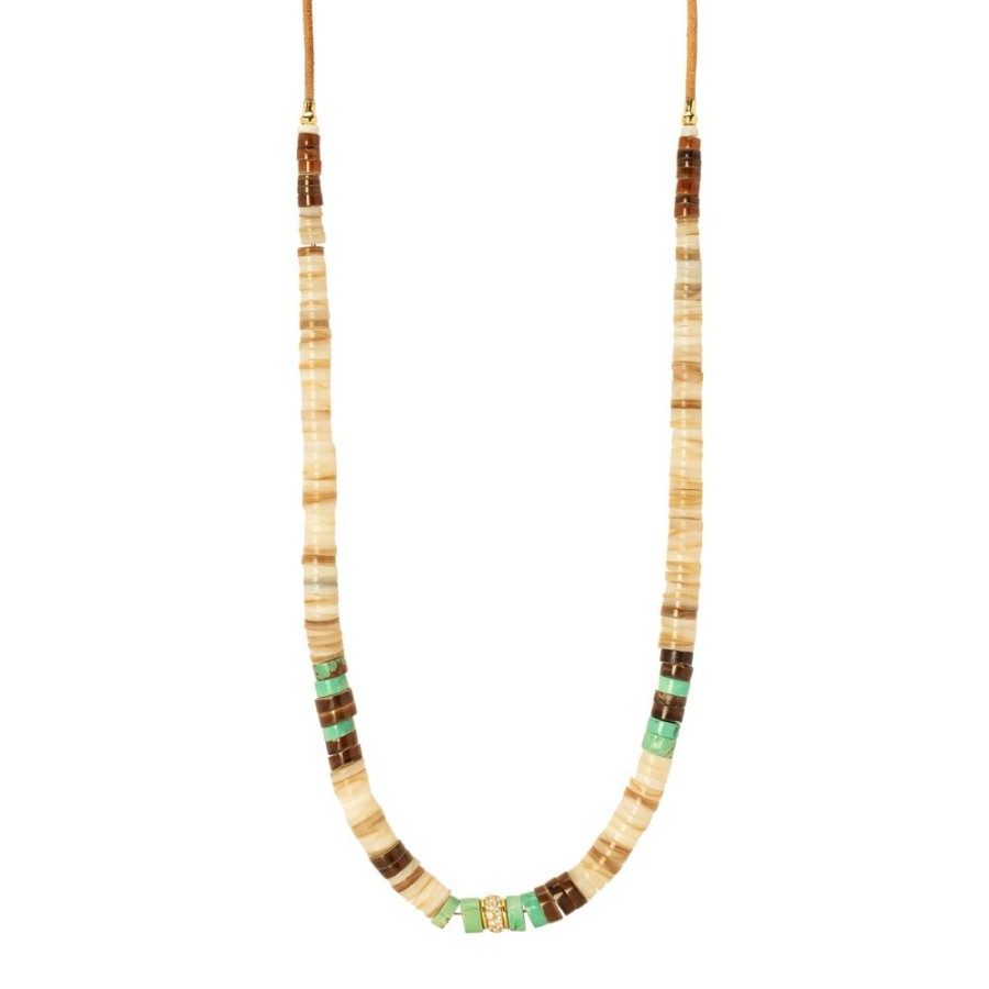 Jewelry Jenna Blake | Heishi Beaded Necklace - Diamond