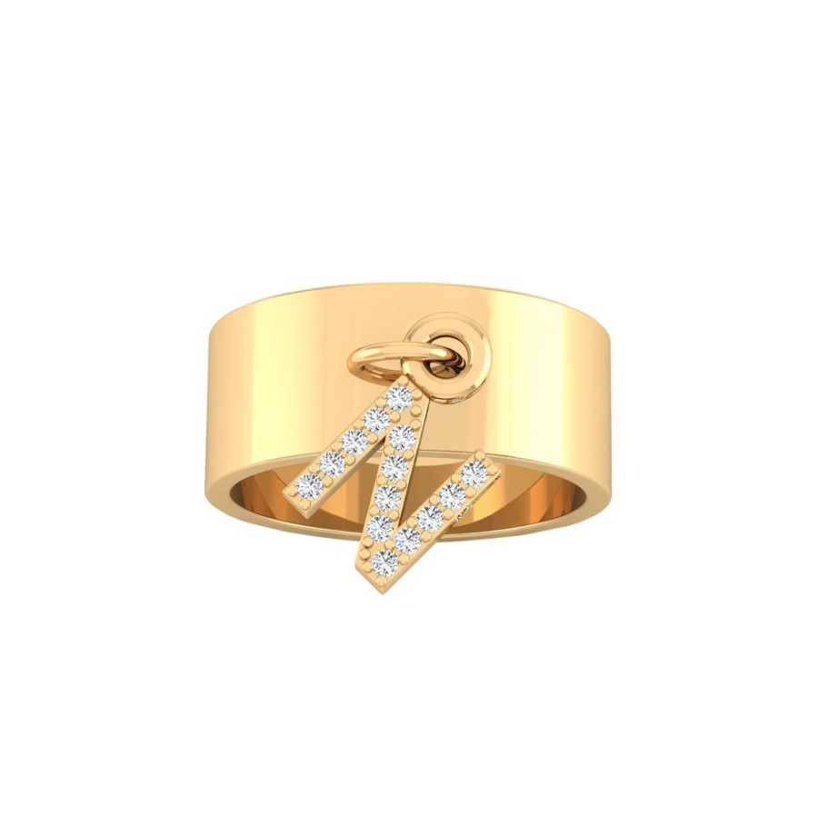 Jewelry Nancy Newberg | Cigar Band With Diamond Letter Initial - N