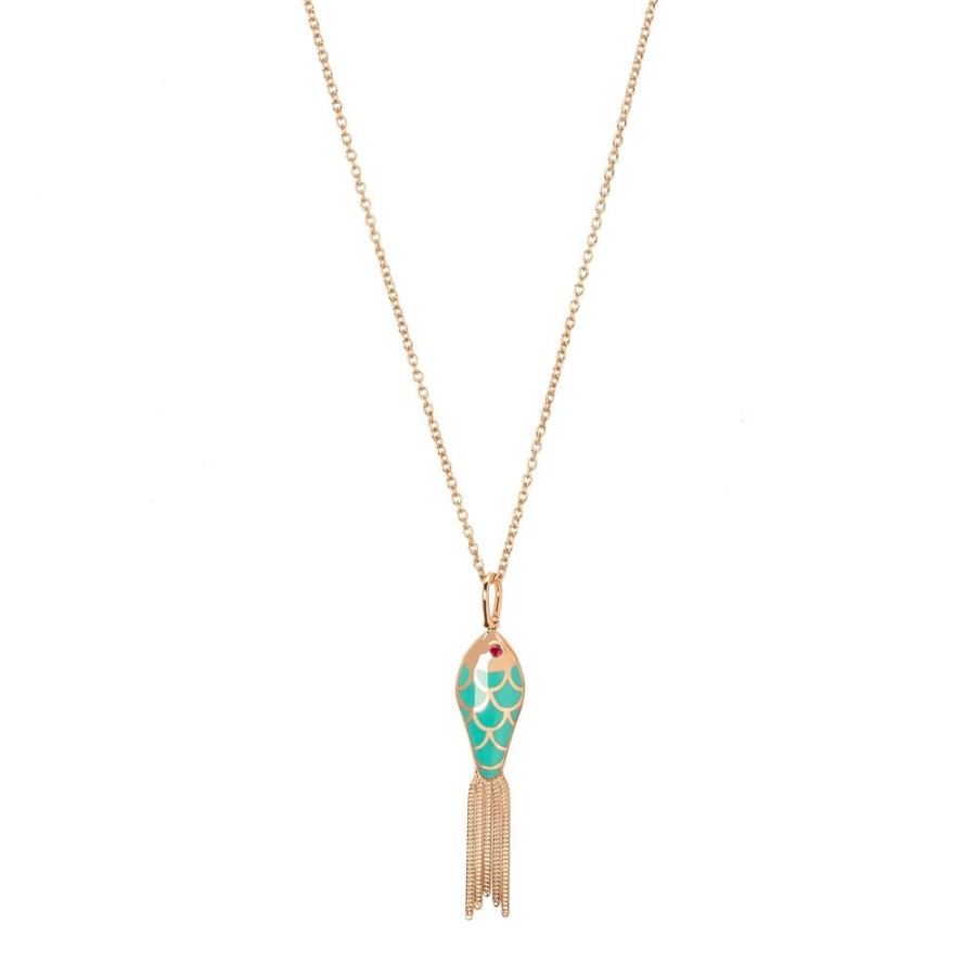 Jewelry Selim Mouzannar | Fish For Love Pendant Necklace - Turquoise & Ivory