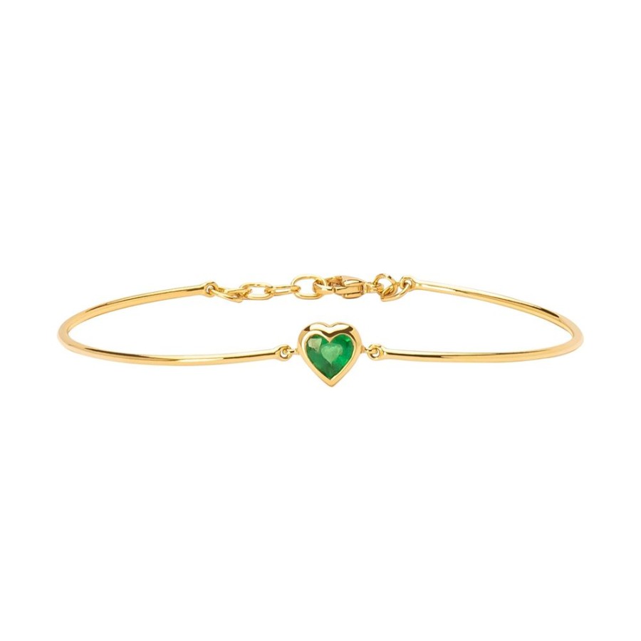 Jewelry YI Collection | Heart Bangle - Emerald