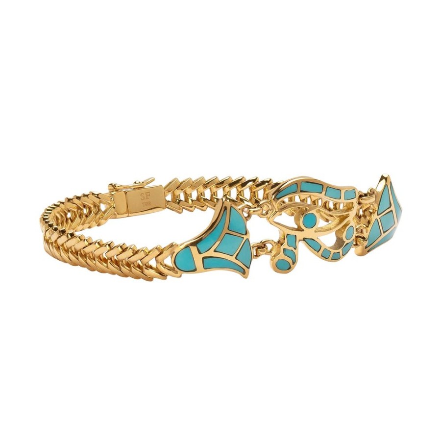 Jewelry Silvia Furmanovich | Egypt Mosaic Eye Of Horus Turquoise Bracelet