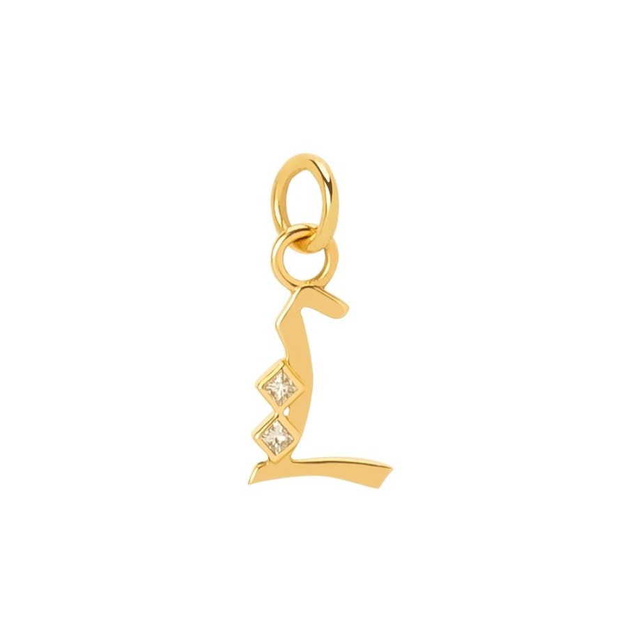 Jewelry Foundrae | Initial Square Diamond Charm - L