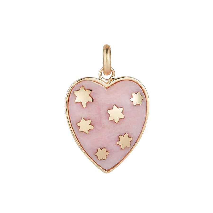 Jewelry Storrow | Anna Heart Charm - Pink Opal