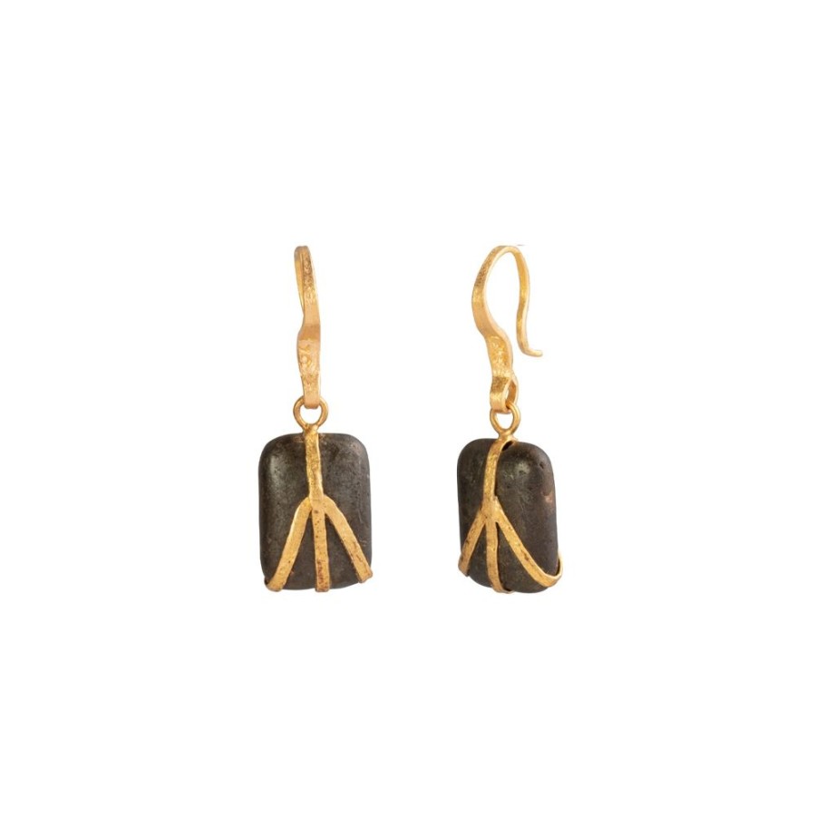 Jewelry Lou Zeldis & Liz Marx Studios | Peace Sign Onyx Drop Earrings