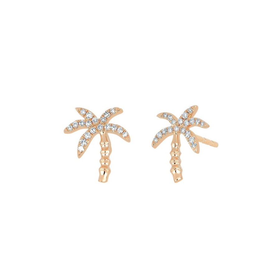 Jewelry EF Collection | Wild Palm Diamond Studs - Rose Gold