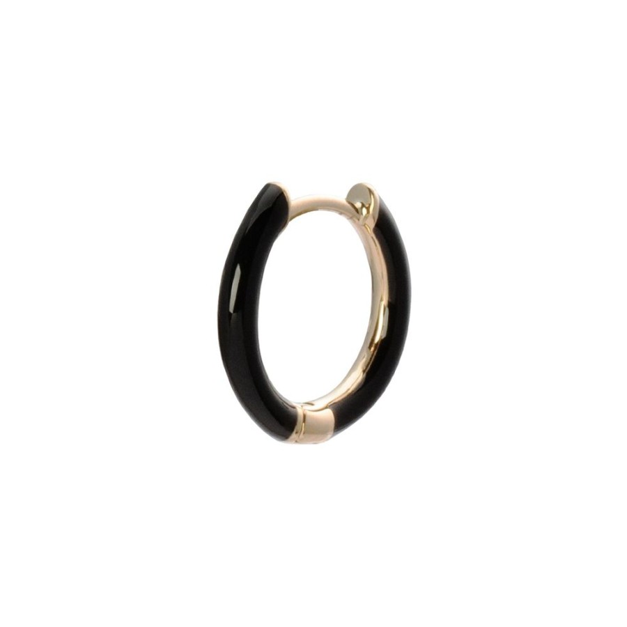 Jewelry Trouver | Enamel Huggie 9.5Mm - Black