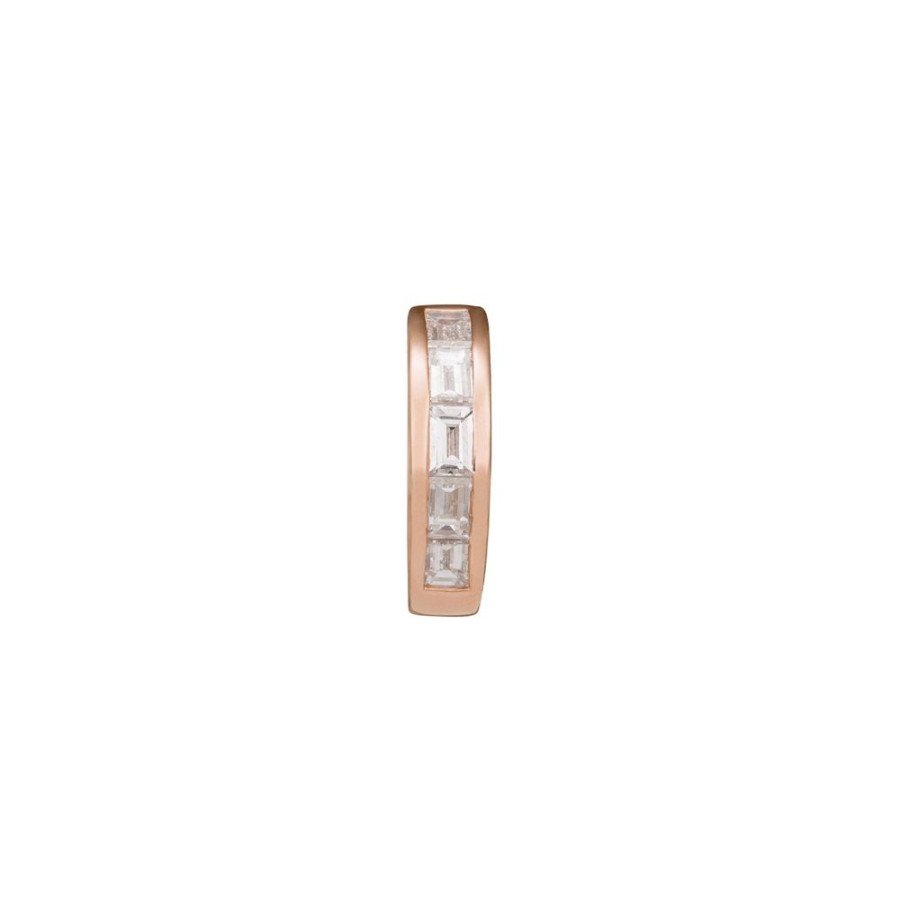 Jewelry Trouver | Half Baguette Huggie 6.5Mm - Rose Gold