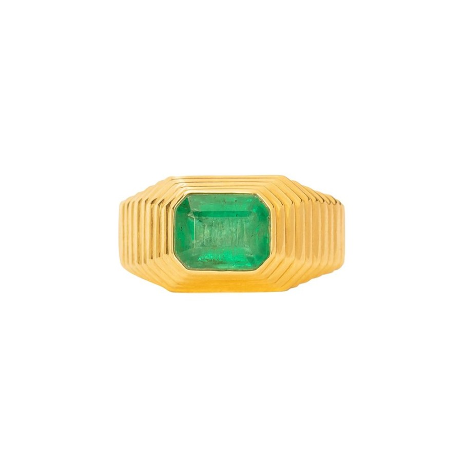 Jewelry YI Collection | Pyramid Large Ring - Emerald