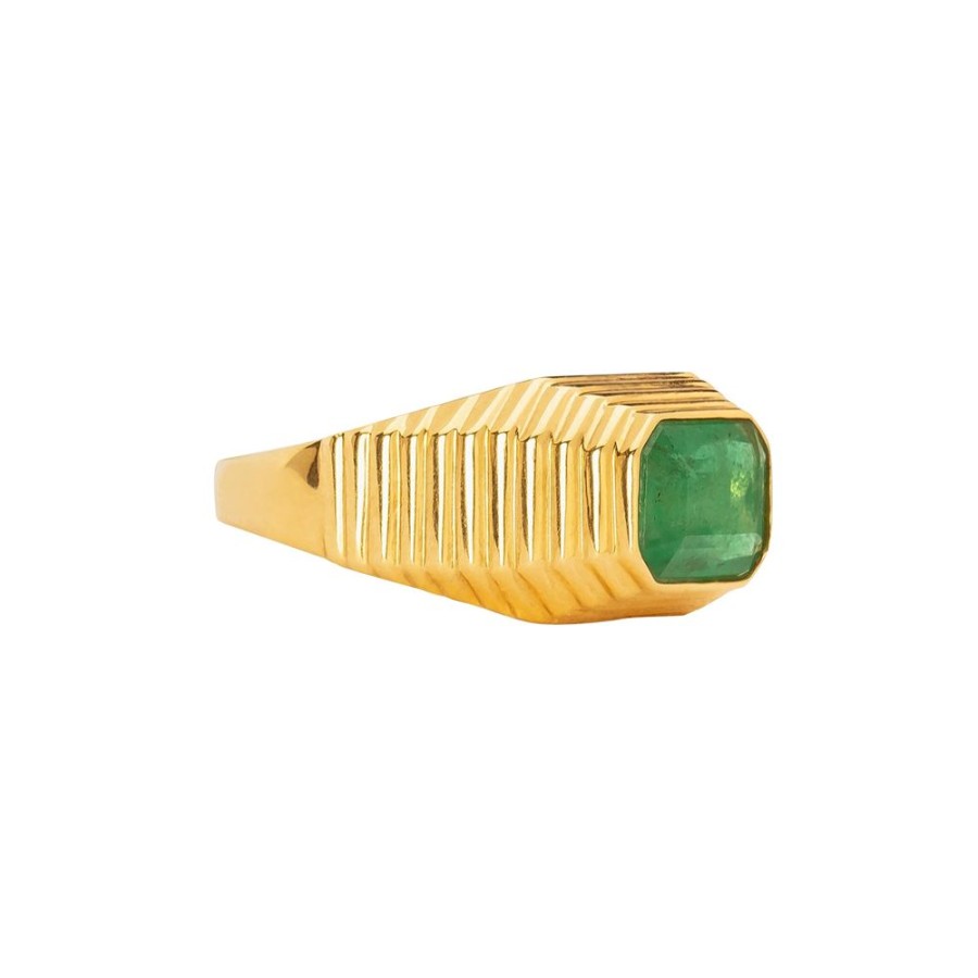 Jewelry YI Collection | Pyramid Large Ring - Emerald