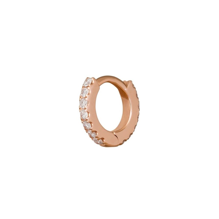 Jewelry Trouver | Paved Huggie 5Mm - Rose Gold