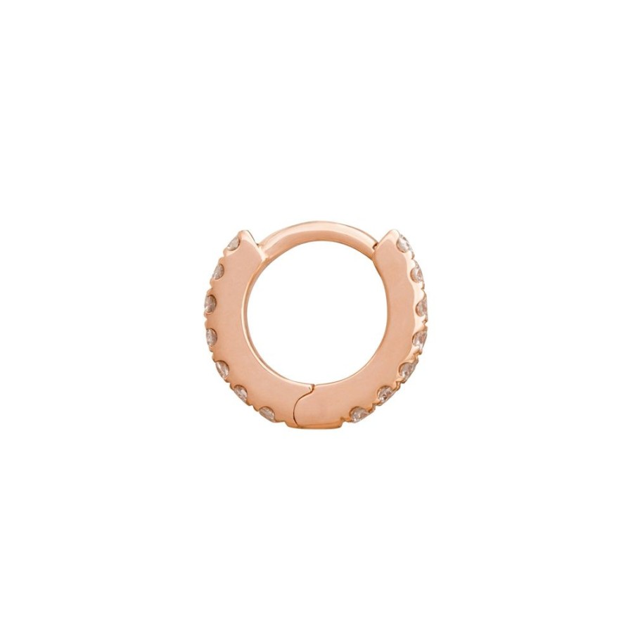 Jewelry Trouver | Paved Huggie 5Mm - Rose Gold