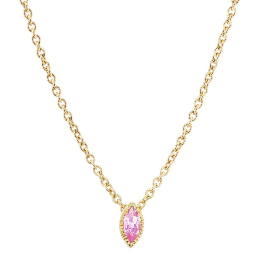 Jewelry Ark | Lakshmi Marquise Necklace - Pink Sapphire