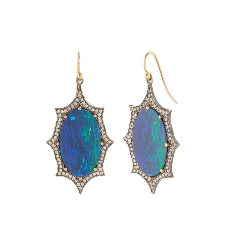 Jewelry Arman Sarkisyan | Australian Opal And Diamond Earrings