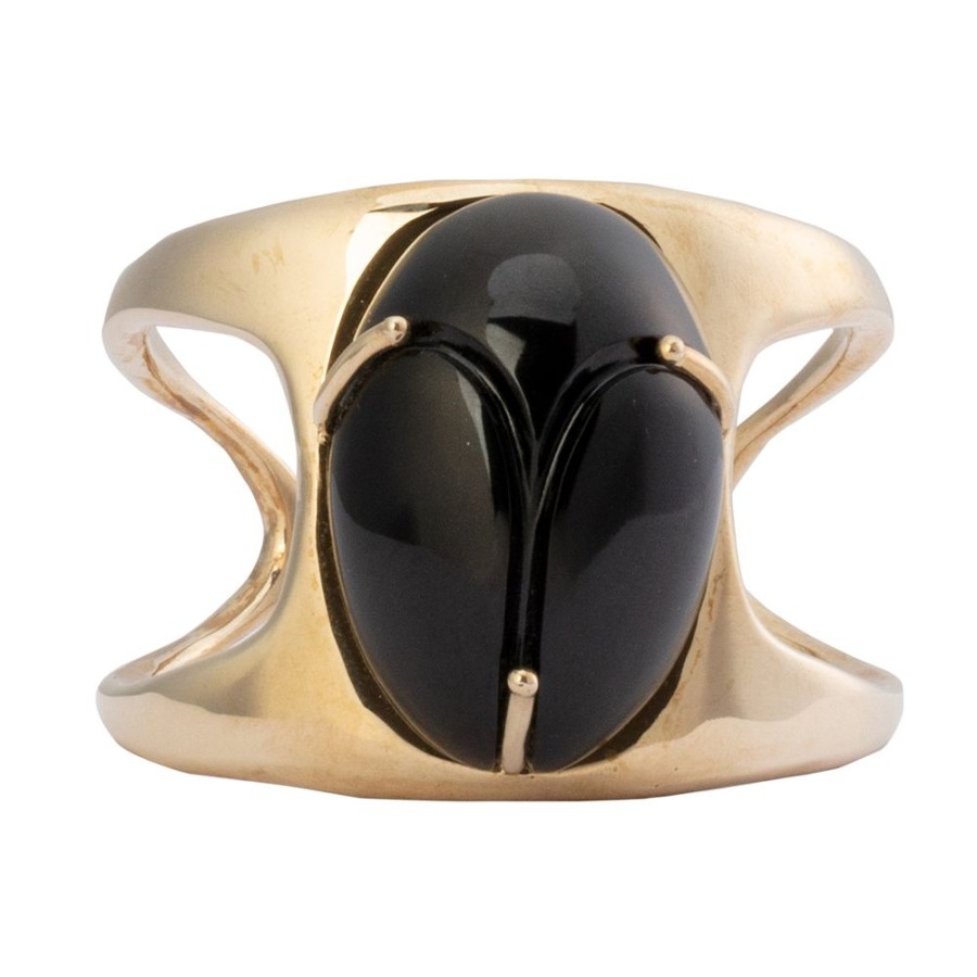 Jewelry Lisa Eisner Jewelry | Wyoming Black Jade Scarab Cuff