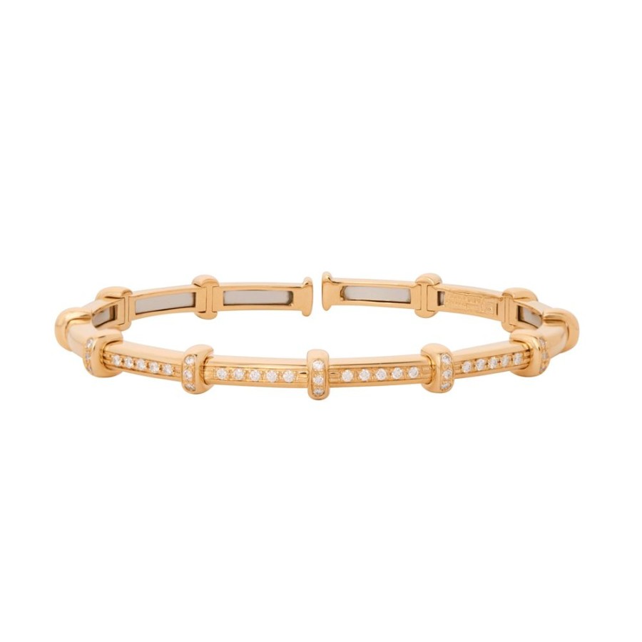 Jewelry Sidney Garber | Diamond Spring Closure Bracelet - Yellow Gold