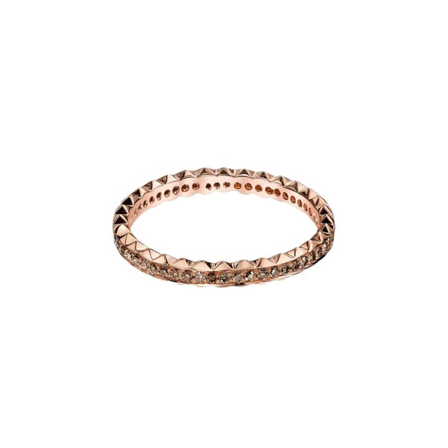 Jewelry Borgioni | Pyramid Brown Diamond Band - Rose Gold