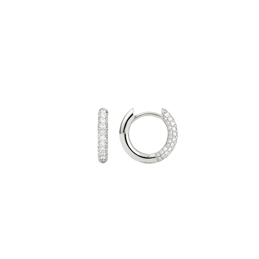 Jewelry Engelbert | Slim Creole Earrings - White Gold