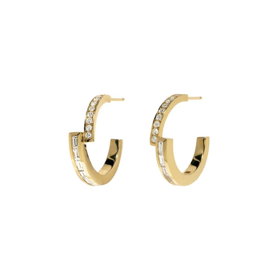 Jewelry Azlee | Mixed Cut Hoops - Diamond